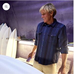 NWT Outerknown Blue Striped Blanket Shirt